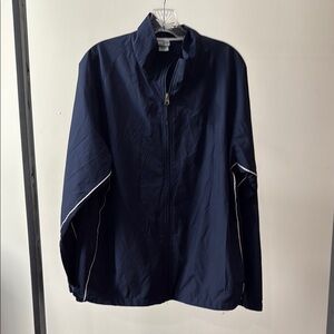 Champion Blue Windbreaker with Standing Collar and Relaxed Fit